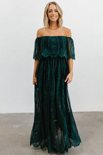 Caroline Lace Maxi Dress | Emerald ...